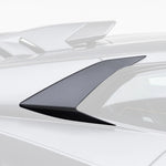 A side close up view of a car fitted with Vorsteiner Aero Side Intakes Carbon Fiber for Lamborghini Huracan STO 2021-2025 with white background with the intake highlighted