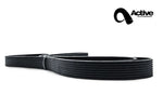 Close up shot of Active Autowerke AA SC replacement Belt for BMW E36 325i, M3 with HKS 7040 KIT with white background