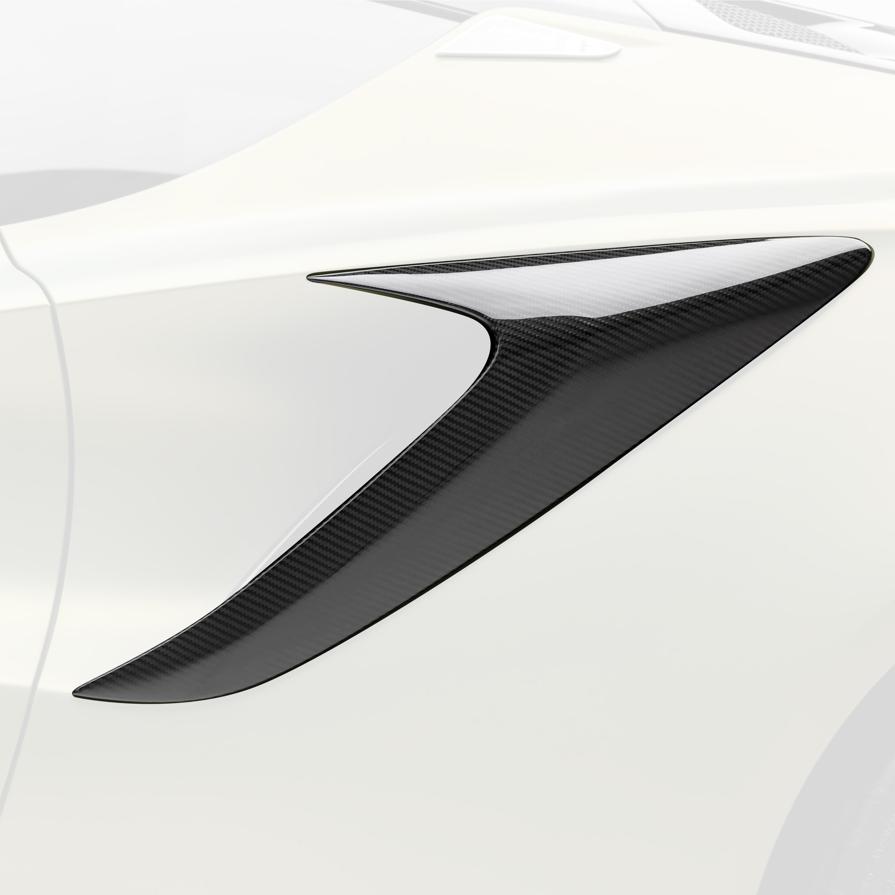 Emira LR-52 side intake, faded view highlighting carbon trim
