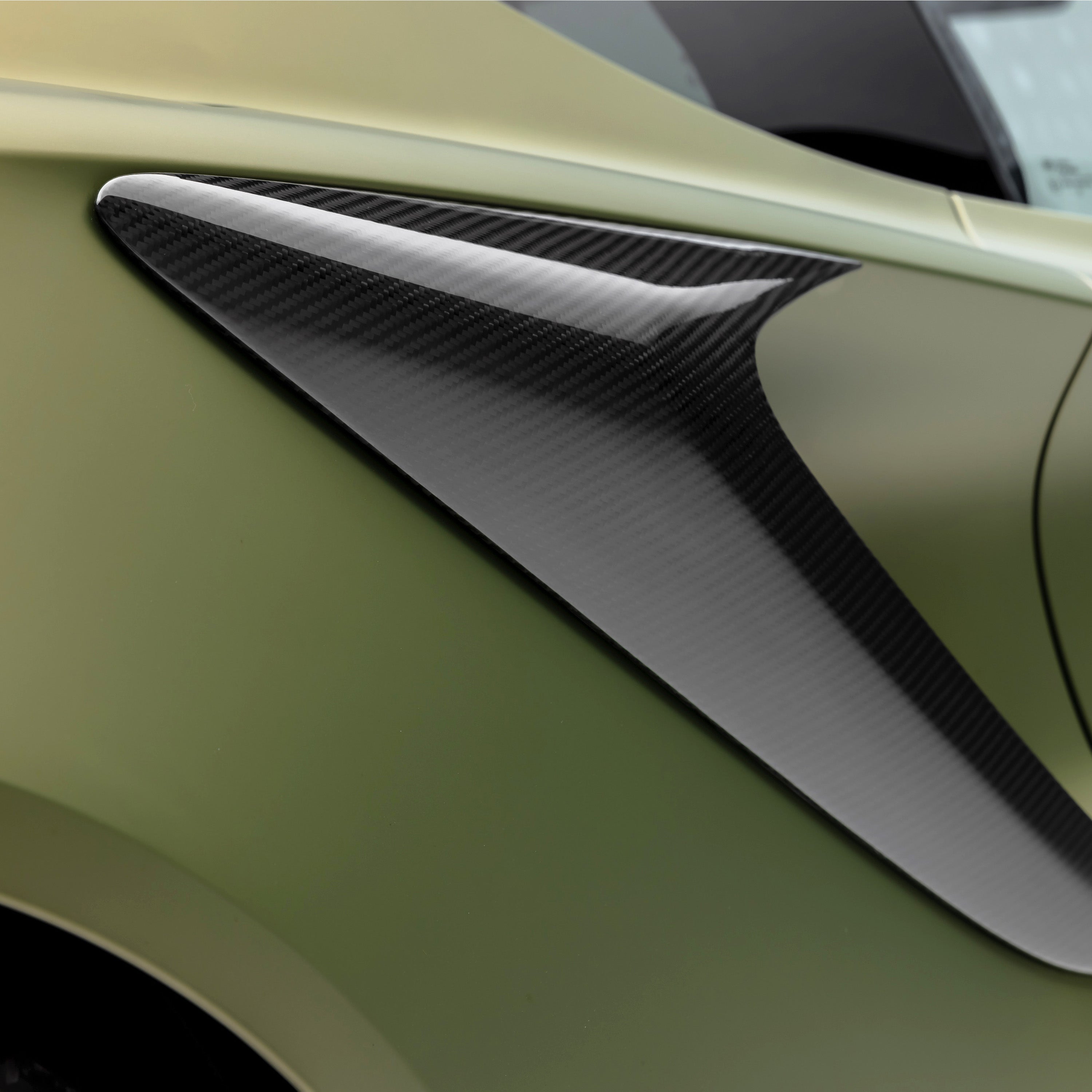 Carbon side intake blade on Emira, rear-facing detail