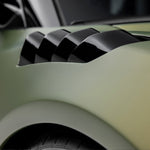 Emira vented fender louvers from above, detail