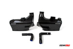 Black carbon airbox halves with inlet ducts and hoses laid out - Carbon Fiber Airbox for the 2021-2026 GLE 63 / GLS 63 AMG