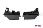 Pair of carbon airbox housings from the front - Carbon Fiber Airbox for the 2021-2026 GLE 63 / GLS 63 AMG