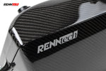 RennTech logo detail on the gloss carbon weave - Carbon Fiber Airbox for the 2021-2026 GLE 63 / GLS 63 AMG