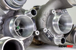 Pair of RennTech Stage II turbochargers close up - Stage II Turbo Upgrade Package for the 2019-2026 AMG GT 63 4-Door Coupe