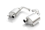 A top view of FI Exhaust Valvetronic Cat-Back System's muffler For Mercedes-Benz vehicles with white background