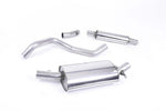 Milltek Sport exhaust system parts for 1976-1983 Volkswagen Golf Mk1 GTi (part MCXVW207): pipework, silencers and polished silver tailpipe tips