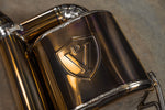 Valvetronic Designs Valved Exhaust AMG GT63 X290 manufacturer gallery: embossed shield on the gold-toned muffler housing
