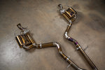 Valvetronic Designs Valved Exhaust AMG GT63 X290 manufacturer gallery: two rear muffler branches viewed diagonally