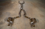 Valvetronic Designs Valved Exhaust AMG GT63 X290 manufacturer gallery: complete cat-back viewed from above with front ends at the top