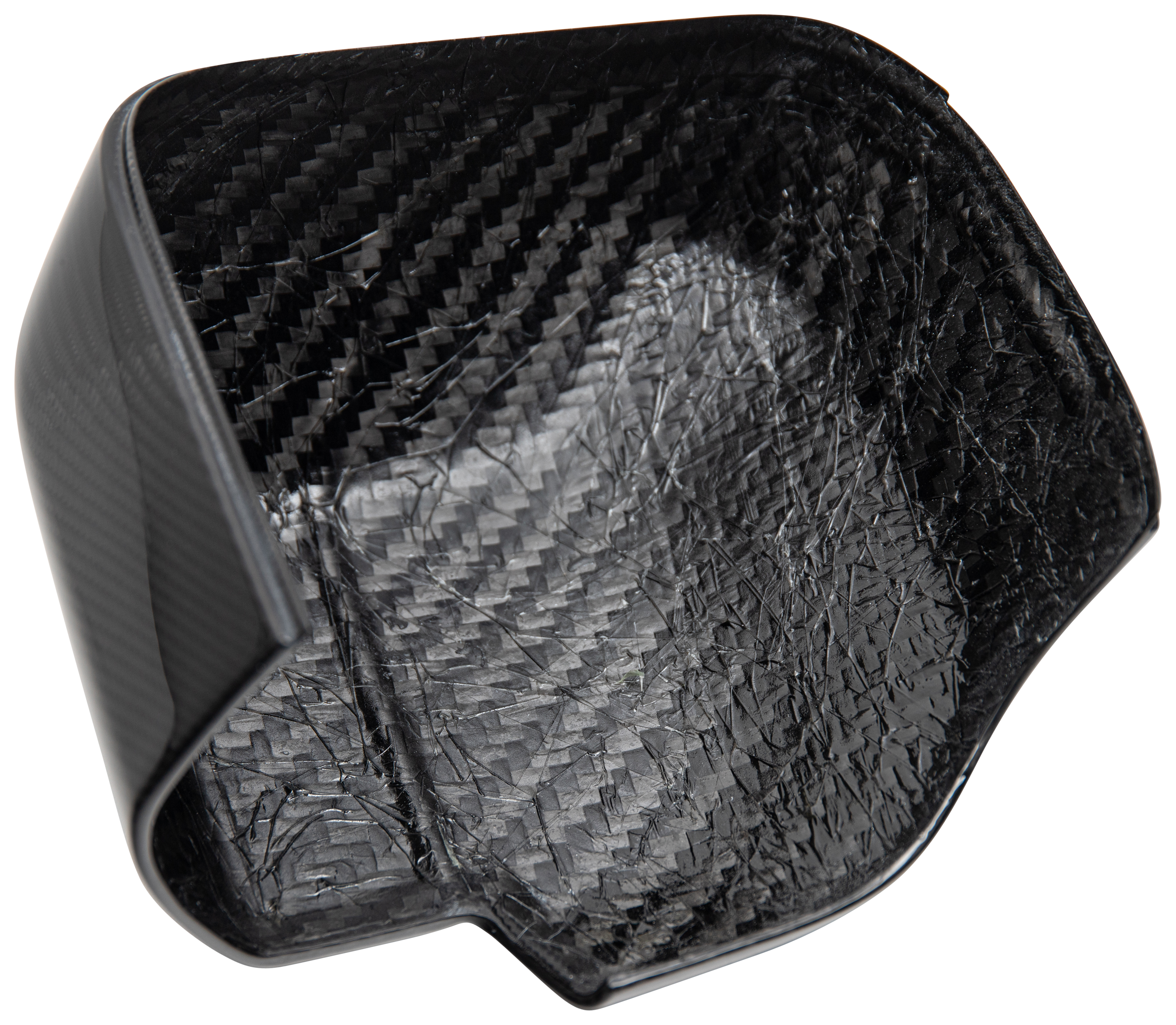 Inside view of an Urban XRS carbon fiber Defender mirror cover