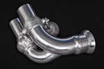 Capristo Porsche 991 GT3 valved middle silencer pipes, angled view