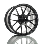 A side view of Titan 7 T-S7 Forged Split 7 Spoke Wheels in Machine Black for PORSCHE 911 GT3 991 CENTERLOCK 2014-2019 