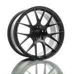 A side view of Titan 7 T-S7 Forged Split 7 Spoke Wheels in Machine Black for PORSCHE 911 GT3 991 CENTERLOCK 2014-2019 