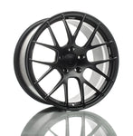 A side view of Titan 7 T-S7 Forged Split 7 Spoke Wheels in Machine Black for PORSCHE 911 GT3 RS 991 CENTERLOCK 201