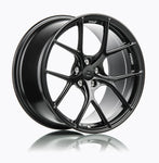 A side view of 7 T-S5 Forged Split 5 Spoke Exotic Wheels in Machine Black for BMW 19" G87 M2 2023-2024
