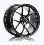 A side view of 7 T-S5 Forged Split 5 Spoke Exotic Wheels in Machine Black for BMW 19" G8X M3 / M4 2020-2022