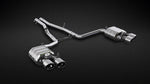 Capristo valved exhaust with mid-pipes for Maserati Ghibli S V6, valved mufflers and quad polished round tips