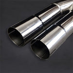 Close-up of polished slip-fit ends on Capristo Maserati GranTurismo X-pipe