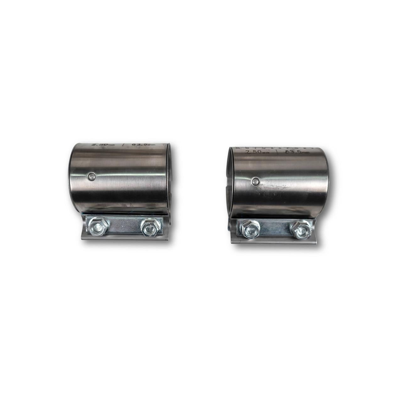 Band clamps included with the Fabspeed McLaren GT valved X-pipe