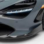 A side close up view of Vorsteiner Silverstone Edition Aero Front Spoiler McLaren 720S 2017+ fitted on a car