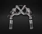 Capristo valved exhaust with Capristo tips for McLaren 675LT, X-section and carbon fiber tips