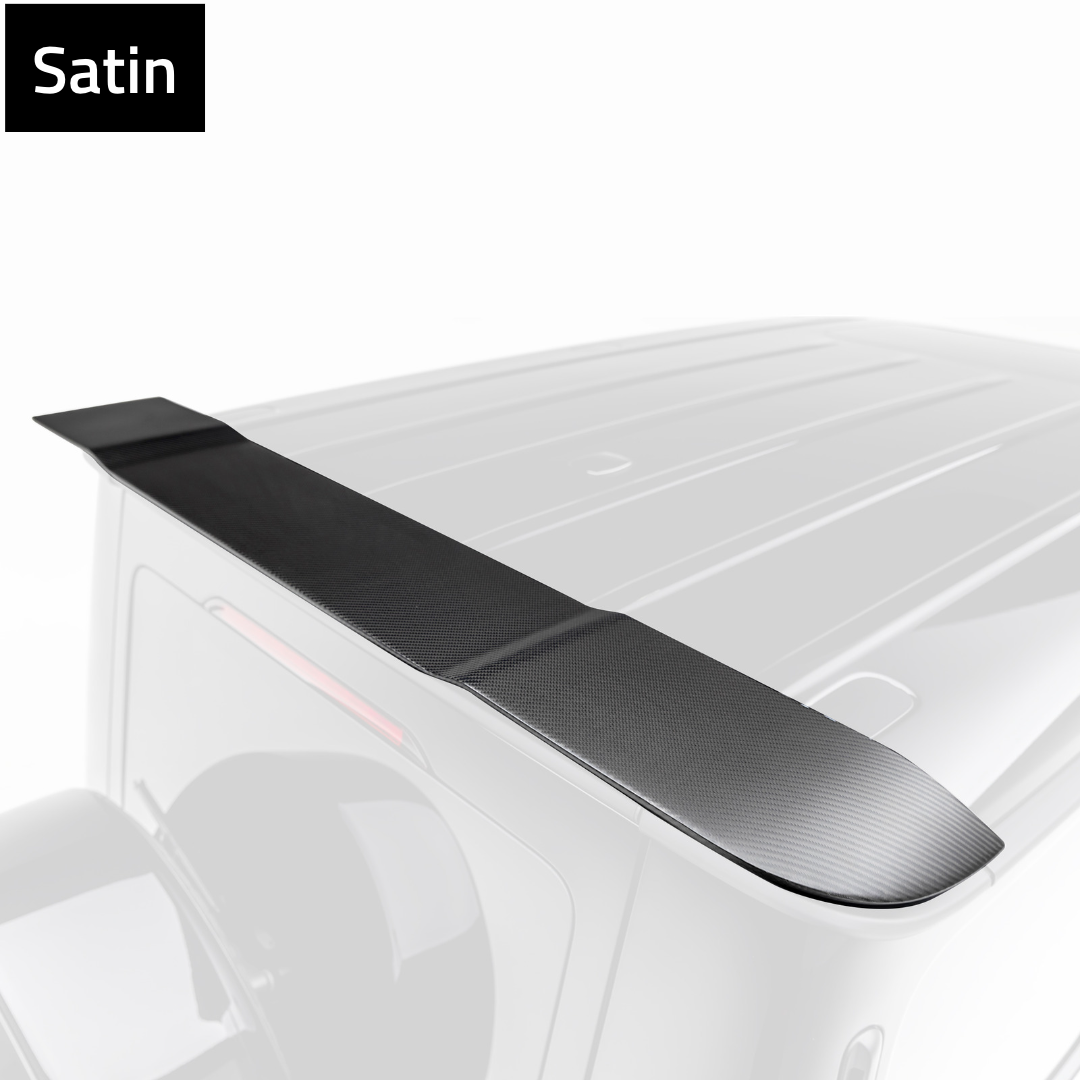 G63 rear roof spoiler in satin, faded view highlighting spoiler