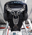 wide top view of Capristo Valved Exhaust w. Mid-Pipes (for OE Actuators) for Mercedes AMG S63/560/500 (C217) 2014-2020 fitted inside a car