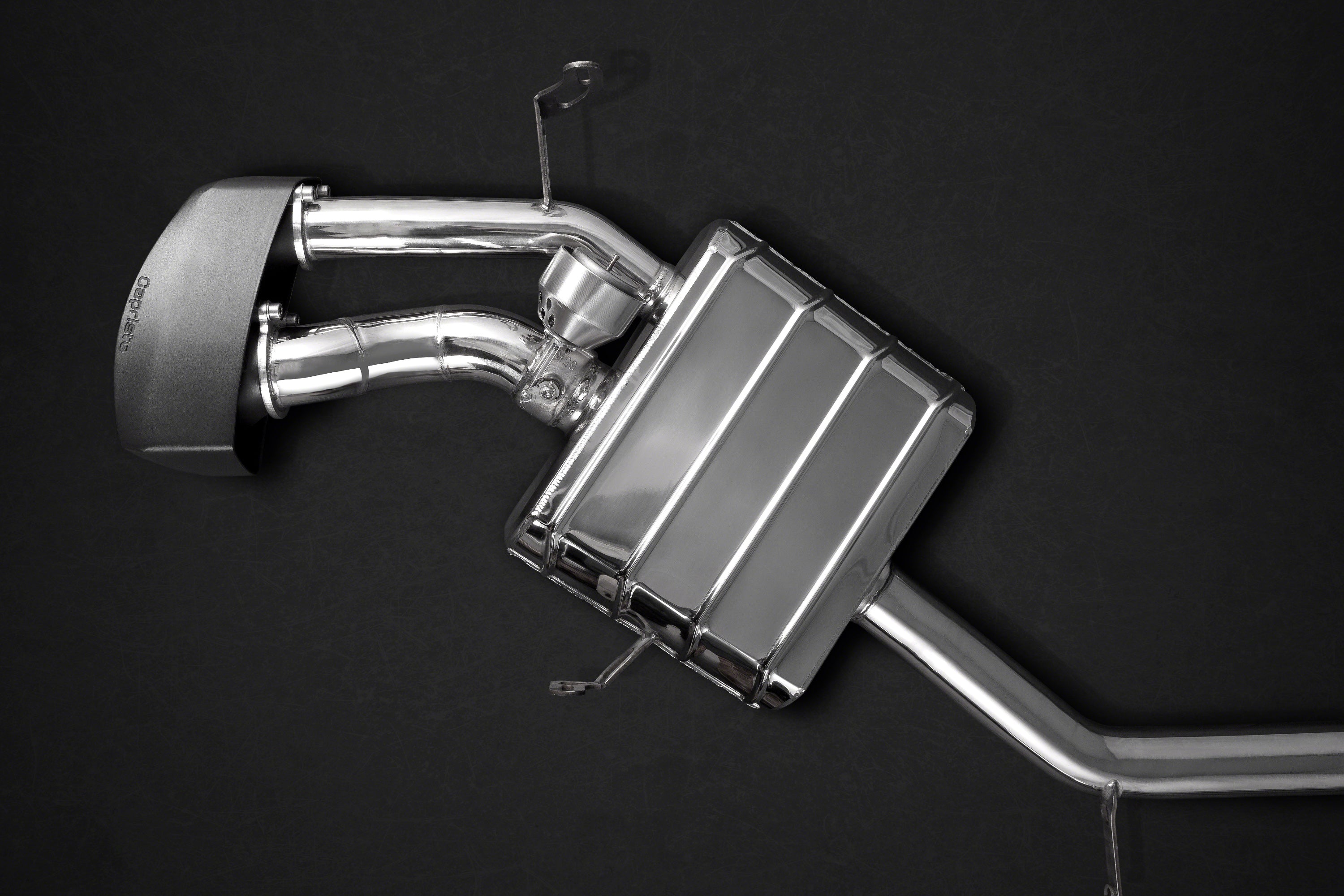 Capristo ML63 W164 valved muffler with pipe and black ceramic tip