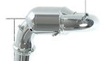 Capristo AMG A45 W177 sport cat downpipe from the side, polished stainless rendering