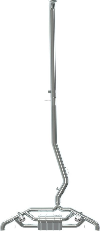 Capristo AMG A45 W177 valved exhaust line drawing, side view