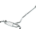 Capristo valved exhaust for Mercedes-AMG A45 rendering from mid-pipe to rear muffler