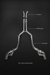 Capristo Mercedes-AMG GT valved exhaust, set 2 layout with cat spare pipes, mid-pipes and rear pipes