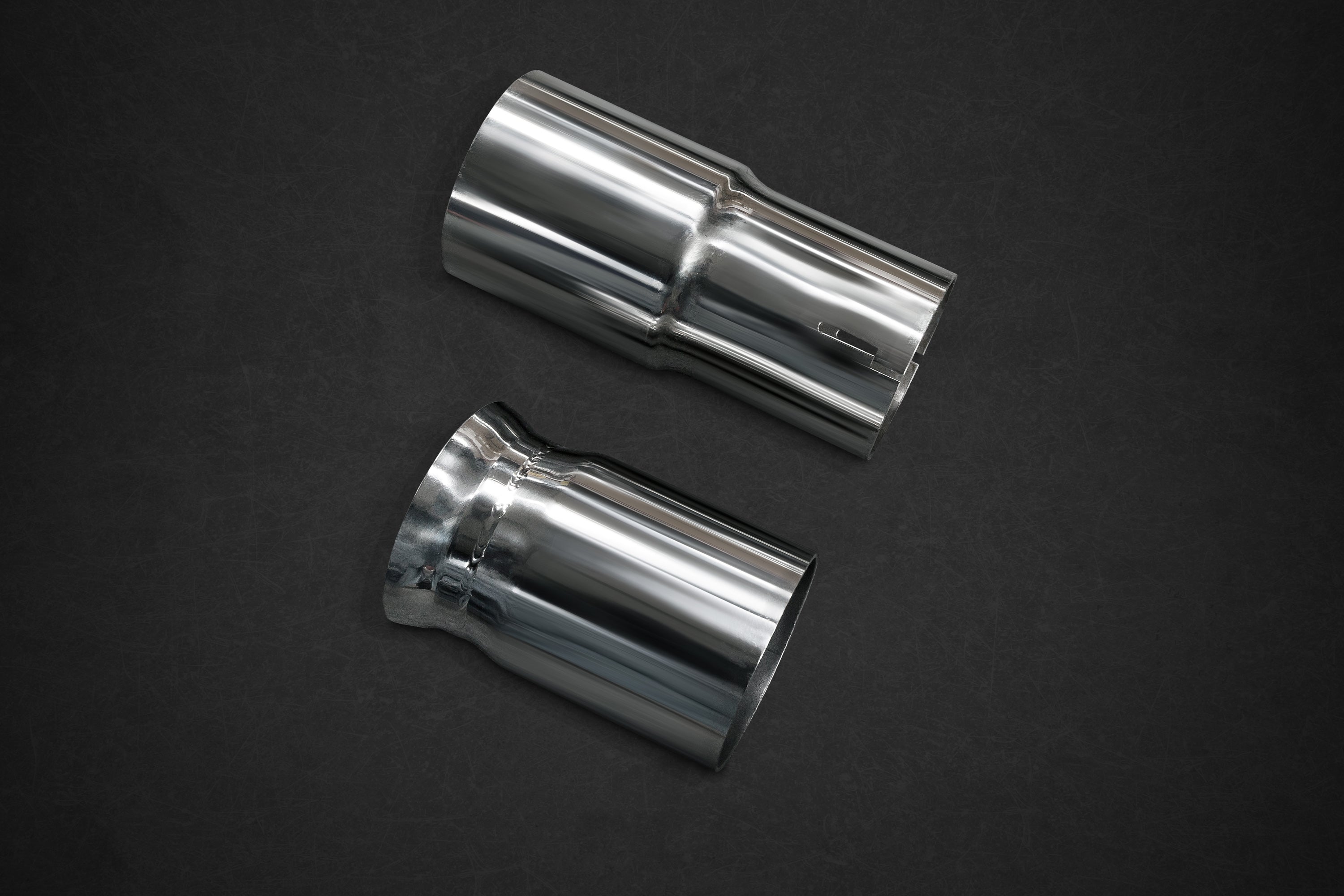 Pair of Capristo adapter pipes for the Mercedes-AMG GT valved exhaust with original cats