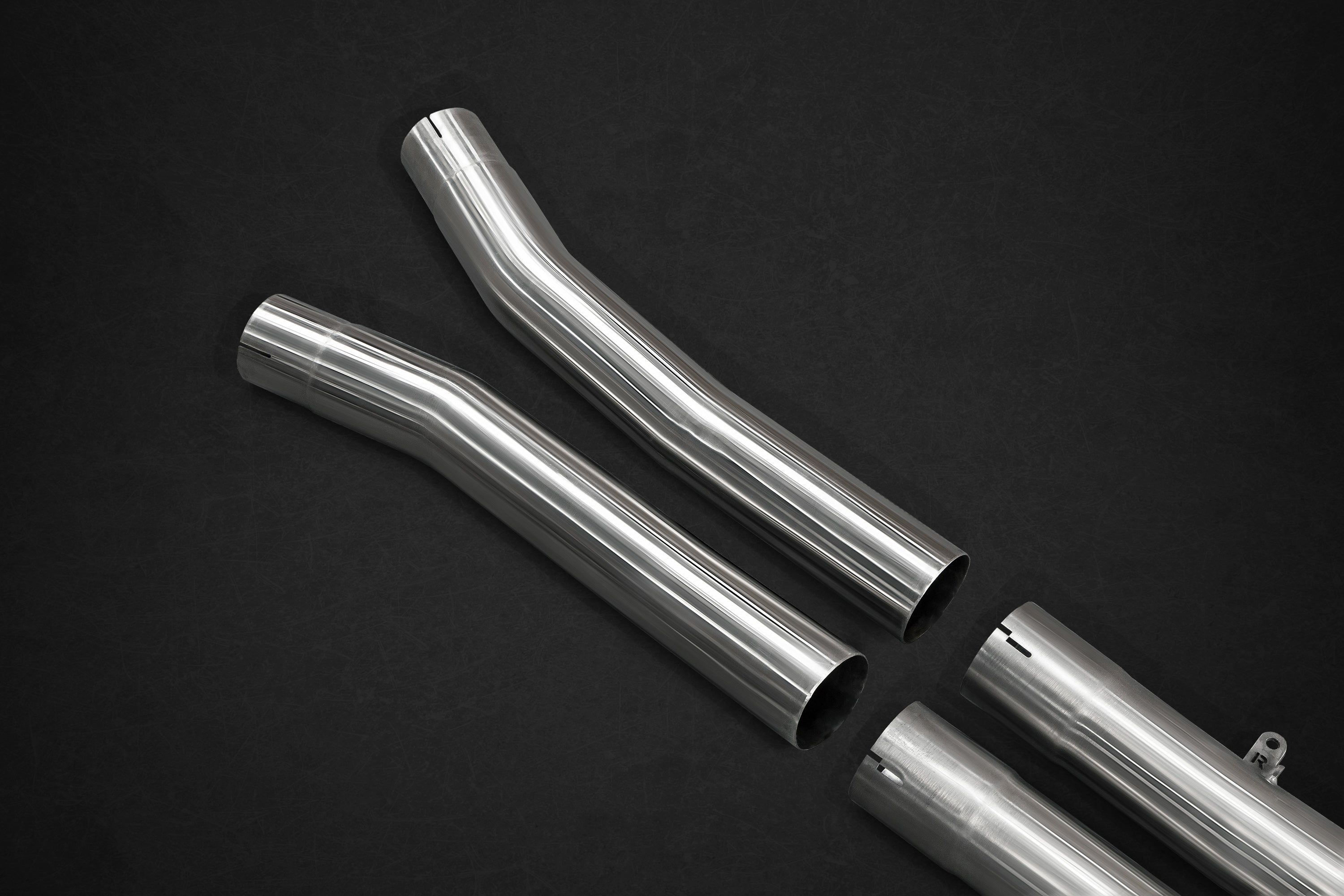 Capristo Mercedes-AMG GT middle pipes, pair of polished stainless sections