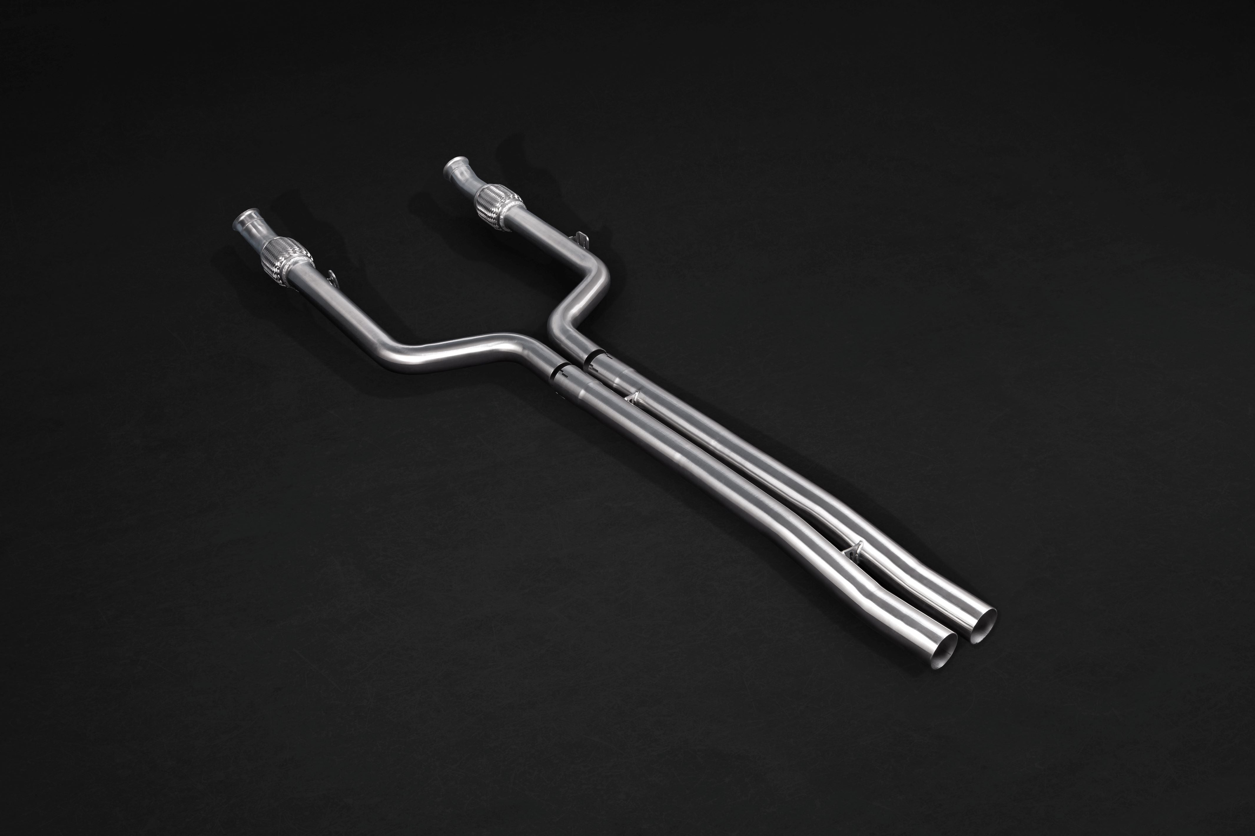 Capristo GLC43 X253 mid-pipes, polished stainless dual pipes