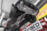 Capristo exhaust installed under a Mercedes-AMG GLC43, view from below