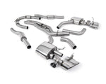 Milltek Sport exhaust system parts for 2020+ Audi RS6 C8 4.0 V8 bi-turbo in Performance Edition (part SSXAU942): pipework, silencers and black tailpipe tips