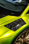 Lime green Huracan Performante with forged carbon fender vents