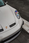 1016 vented hood on a white Porsche 911 GT3 (992), close-up