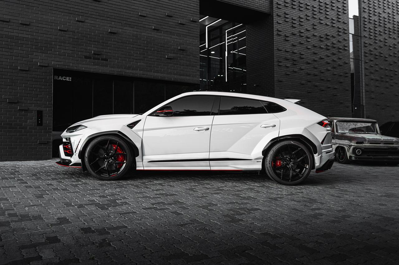 White Urus Vision widebody side profile
