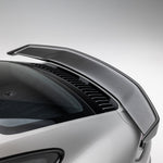 Carbon rear wing on Porsche 992 Turbo S, rear 3/4 close-up