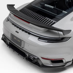 992 Turbo S with carbon rear wing and diffuser, high rear 3/4 view