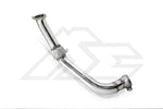 A top view of Fi EXHAUST Valvetronic Cat-Back System for Porsche 971 Panamera / 4 3.0T 2017+ downpipe with white background