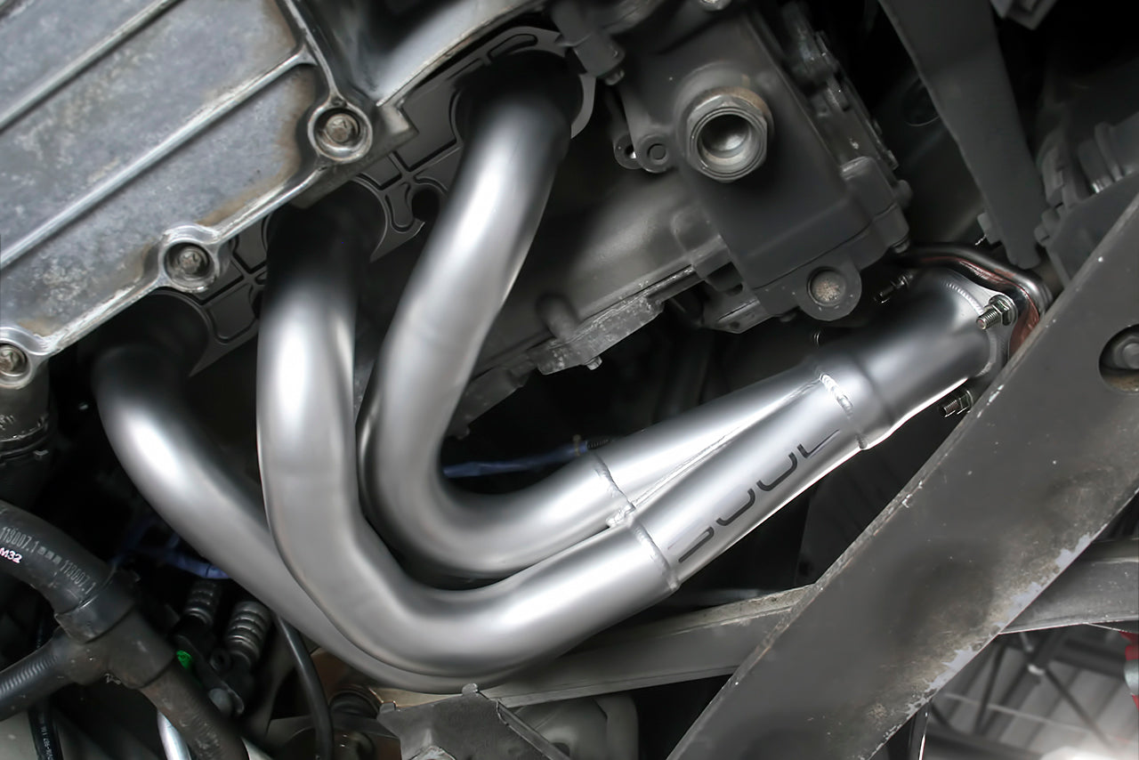 Soul 987.1 Boxster / Cayman competition headers: headers installed, view from below