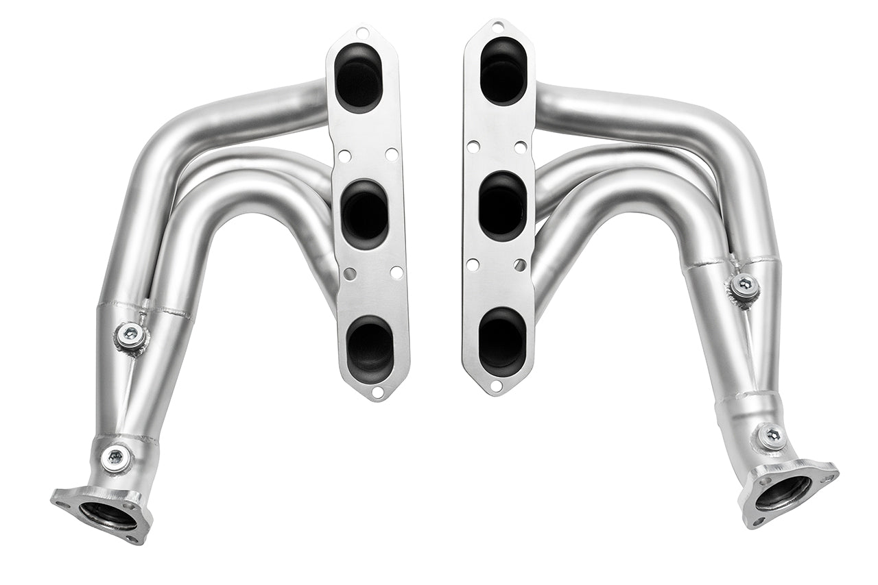 Soul 987.1 Boxster / Cayman competition headers: competition headers, port flange view