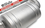 Soul 986 Boxster competition exhaust package: muffler with decreased-drone label