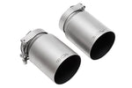 Soul 991.2 Carrera PSE trackback turbo back exhaust: pair of satin tips with clamps, view 2
