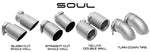 Soul 991.2 Carrera PSE trackback turbo back exhaust: chart of tip options for the trackback