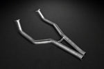 Capristo Macan 95B front pipe section, polished stainless Y-pipe